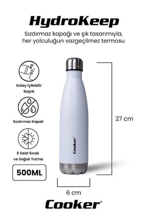 500 Ml Paslanmaz Çelik Çift Kat Termos ( Çay Kahve Piknik Kamp Outdoor Ofis Otel Kafe Okul )