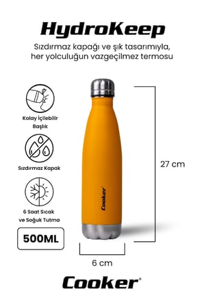 500 Ml Paslanmaz Çelik Çift Kat Termos ( Çay Kahve Piknik Kamp Outdoor Ofis Otel Kafe Okul )
