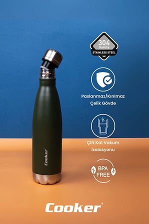 500 Ml Paslanmaz Çelik Çift Kat Termos ( Çay Kahve Piknik Kamp Outdoor Ofis Otel Kafe Okul )