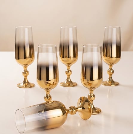 Titanyum Gold Kahve Yanı Su Bardak 180 cc