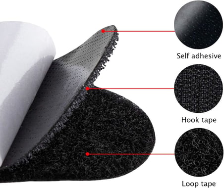 Cırt cırtlı bant, kendinden yapışkanlı, ekstra güçlü, 20 adet 50 mm, çift taraflı cırt cırtlı noktalar, kendinden yapışkanlı, polyester ve yırtılmaz naylon