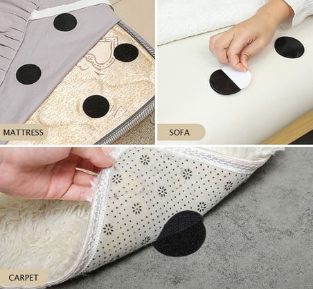 Cırt cırtlı bant, kendinden yapışkanlı, ekstra güçlü, 20 adet 50 mm, çift taraflı cırt cırtlı noktalar, kendinden yapışkanlı, polyester ve yırtılmaz naylon