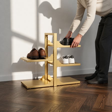 Hamton VersaShelf ShoeRack - Metal Ayakkabılık Raf Siyah - 350 cm Kompakt