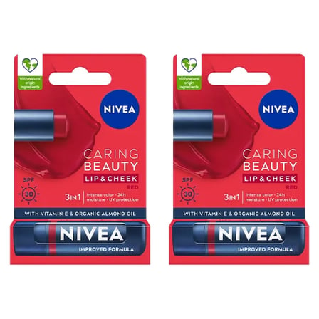 2 Adet Nivea Kırmızı Renkli Nemlendirici Dudak Bakım Kremi