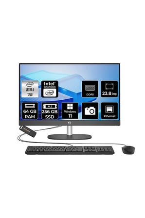 ProOne 240 G10 Ultra 5 125U 64GB 256GB SSD 23.8" FHD W11P All in One Bilgisayar & PER4 USB