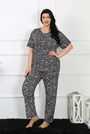 Modi Kadın 5XL-6XL-7XL-8XL Büyük Beden Kısa Kol Pijama Takım 75011