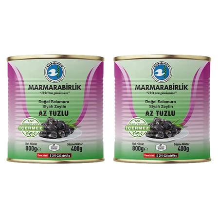 5 Adet Marmarabirlik Az Tuzlu Siyah Zeytin