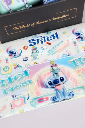 Stitch Lisanslı Kırtasiye Seti, Matara, Beslenme Kutusu, Kalem, Silgi ve Kalemtraş