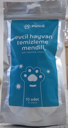 PatiSİL Evcil Hayvan Temizleme Mendili Tekli 10 Lu Paket PTS001