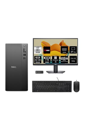 Tower ECT1250 i5 14400 32GB 1TB SSD RX550/4GB W11H Masaüstü Bilgisayar + 27" Monitör