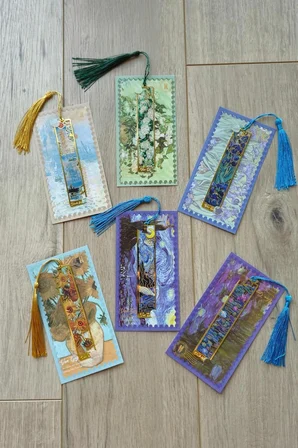 Kolbi Craft,Gün Doğumu Van Gogh Püsküllü Altın Renk Metal Kitap Ayracı Hediyelik Sanatsal