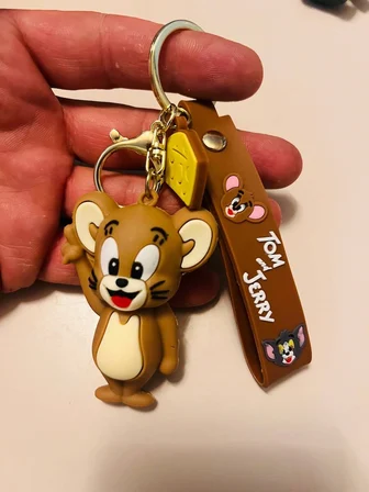 Tom ve Jerry Sevimli Fare Jerry Silikon Anahtarlık – Çanta & Araba Süsü