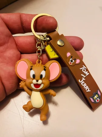 Tom ve Jerry Sevimli Fare Jerry Silikon Anahtarlık – Çanta & Araba Süsü