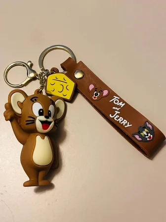 Tom ve Jerry Sevimli Fare Jerry Silikon Anahtarlık – Çanta & Araba Süsü