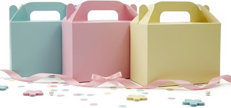 10x14 CM Karışık Renk El Geçme Hediye Kutusu (3'lü Set)
