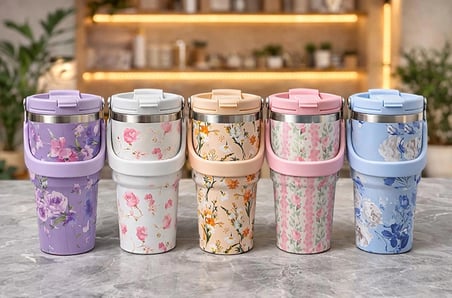 700 Ml Taşıma Kulplu Paslanmaz Çelik Termos Mug - Vakumlu Isı Yalıtımlı Bardak Alk4629