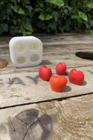 Kiraz Dörtlü Mum Kalıbı (Silikon) (2,5 x 2 x 1,8 cm) (Küçük Süsleme Kalıbı) 1 Adet
