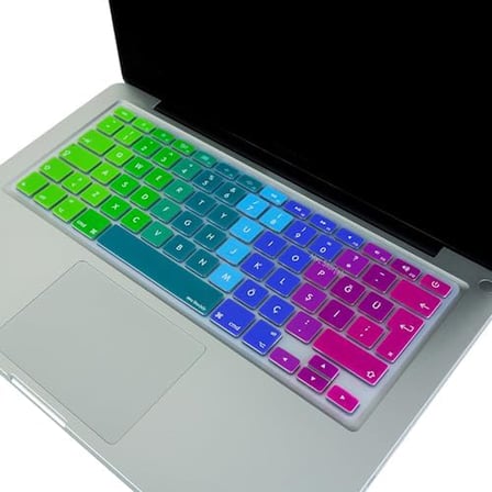 MacBook Klavye Koruyucu Türkçe Q Silikon Uyumlu Dazzle Desenli Air 13 inç A1466 A1369 Pro 13 inç A1502 A1425 Pro 15 inç A1398 A1286 Pro 17 inç A1297 Pembe Yeşil