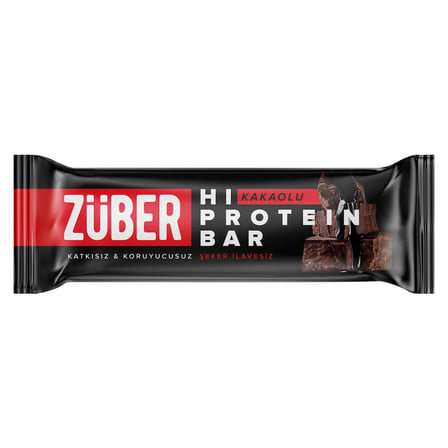 5 Adet Züber Şeker İlavesiz Kakaolu Hi-Protein Bar 45 G