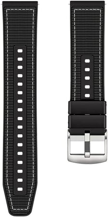 Huawei Watch GT 2 Porsche Design ile uyumlu Kordon Dikiş Desenli Silikon KRD102 LMS 22/DDS, Siyah