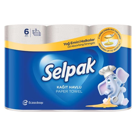 4 Adet Selpak Yağ Emici Kağıt Havlu 6’Lı