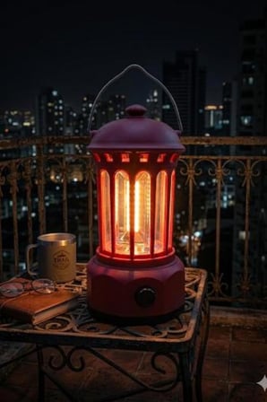 Glr L800BR Retro Tasarım Şarjlı Kamp Lambası - 250 Lümen Vintage Fener
