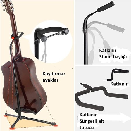 STG 101 Gitar Standı Saz Bağlama Enstrüman Gitar Sehpası