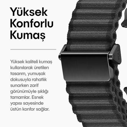 Samsung Galaxy Watch Ultra 47mm ile Uyumlu Delikli Model Trail Loop Yumuşak ve Hafif Kumaş Kordon