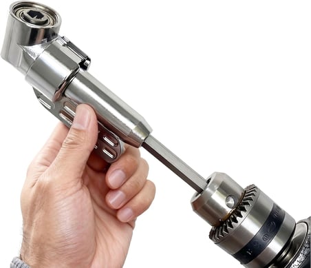 Orret Home 90 Derece Vidalama Köşe Adaptörü 360° Döner Başlıklı Matkap Aparatı Dar Alan Vida Sıkma Ucu 6.35mm Hex Şaft Profesyonel Açılı Adaptör