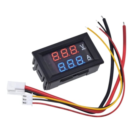 Dijital Dual Voltmetre Ampermetre Volt Akım Ölçer Dc 0-100v 10a Kırmızı-Mavi, Voltmetre, Ampermetre