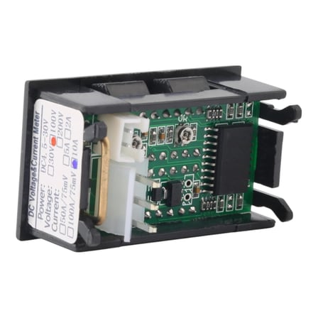 Dijital Dual Voltmetre Ampermetre Volt Akım Ölçer Dc 0-100v 10a Kırmızı-Mavi, Voltmetre, Ampermetre