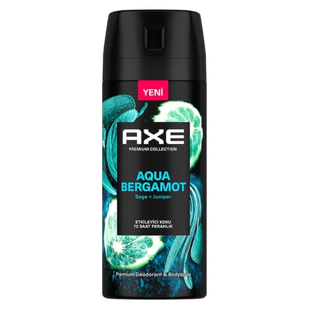 5 Adet Axe Erkek Sprey Deodorant Aqua Bergamot 150 ml