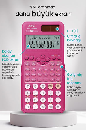 X-800 YENİ NESİL 240 FONKSİYONLU BİLİMSEL HESAP MAKİNESİ (Fuşya)