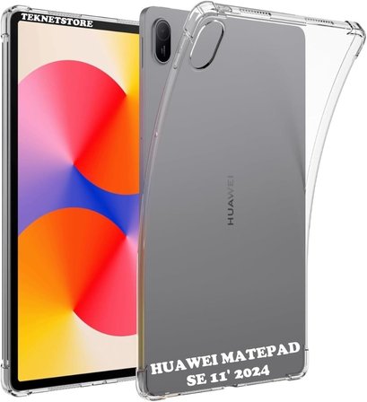 Huawei MatePad Se 11 inç ile Uyumlu Kılıf, Şeffaf, Köşe Korumalı, Crystal Clear Silikon Kapak, AGS6-W00 AGS6-W09