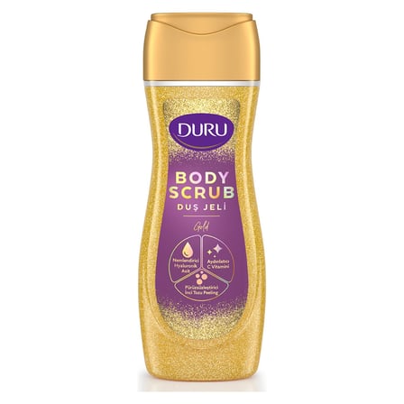 3 Adet Duru Body Scrub Duş Jeli Gold 650 Ml
