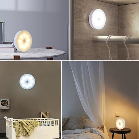 2'li Set Kabin Led Hareket Sensörlü Hero LED Kabin Işığı - 4000K Doğal Beyaz, USB Şarjlı, Mıknatıslı Yapışkanlı Montaj – Dolap İçi, Mutfak, Merdiven ve Gardırop İçin Kablosuz Gece Lambası