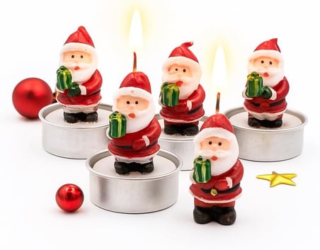 Yılbaşı Temalı Noel Baba Figürlü Mum Seti 4’lü | Yılbaşı Mumu, Yılbaşı Hediyesi, Yılbaşı Sofra Süsleme
