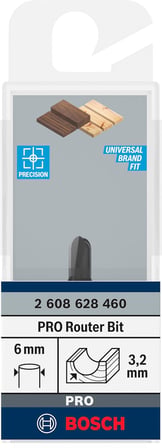 2608628460-000 2608628460 Oyuk Freze 6 mm R1 3.2 mm D 6.35 mm U 9,1 mm G 40 mm
