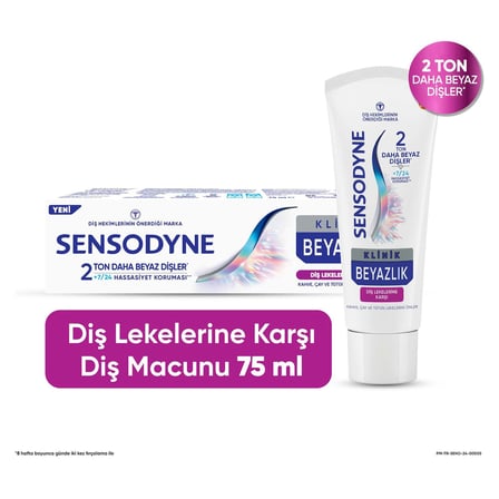 2 Adet Sensodyne Klinik Beyazlık Diş Lekelerine Karşı Macunu 75Ml