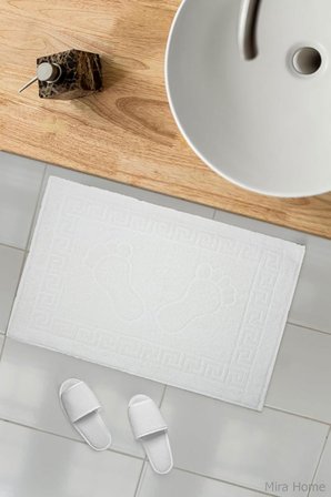 2'li Ayak İzli Banyo Ayak Havlusu%100 Pamuklu Renkli 50x70 Cm