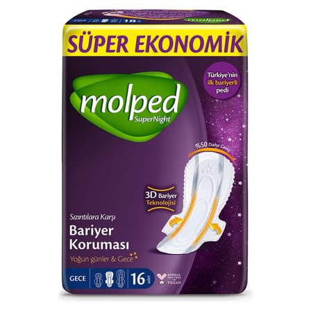 5 Adet Molped Süper Night Süper Ekonomik Gece 16'lı
