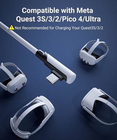 Bağlantı Kablosu 20 FT Quest2/Quest Pro/Pico 4 Aksesuarları ve PC/Steam VR, Yüksek Hızlı PC Veri Transferi, VR Kulaklık ve Oyun Bilgisayarı için USB C Kablosu
