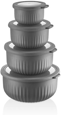 Vakumlu Saklama Kabı, Gri 4'Lü 3 L + 2 L + 1 L + 0, 5 L