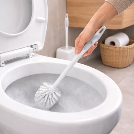 Tuvalet Temizleme Fırçası Etkin Uçlu Klozet Fırçası Seti WC Fırçası Temizleyici Uçlu Fırça (Beyaz)