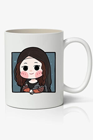 Mona Lisa Avatar Cute Art Anime Temalı Beyaz Kupa Bardak Sevgiliye Arkadaşa Hediye