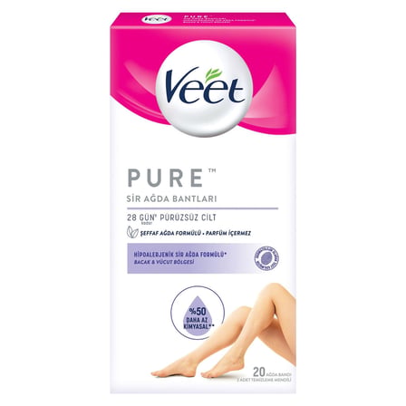 2 Adet Veet Pure Bacak Ve Vücut Ağda Bandı 20'li