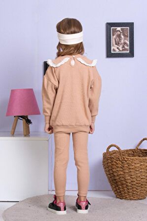 Fisto Yaka Detaylı Alt Üst Kaşkorse Kız Çocuk Takım