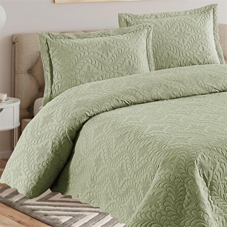 Reyo Home Lily Çağla Yeşili Microfiber Kapitone Çift Kişilik Yatak Örtüsü