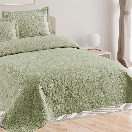 Reyo Home Lily Çağla Yeşili Microfiber Kapitone Çift Kişilik Yatak Örtüsü