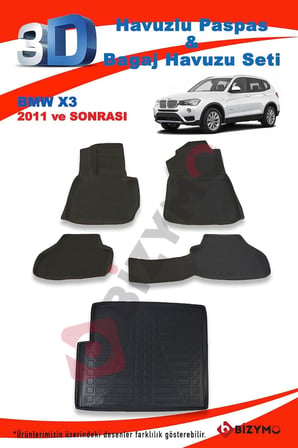 Bmw X3 2011 Ve Sonrası Paspas Ve Bagaj Havuzu Seti